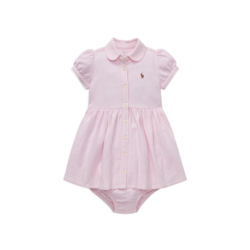Shop Polo Ralph Lauren Baby Girl's 2-Piece Oxford Shirtdress & Bloomers Set | Saks Fifth Avenue