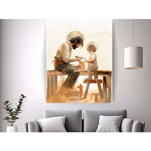 St. Joseph and Baby Jesus Canvas Prints, Saint Art, St. Joseph Canvas ,Catholic gift | Catholic Dad gift, Baptism gift