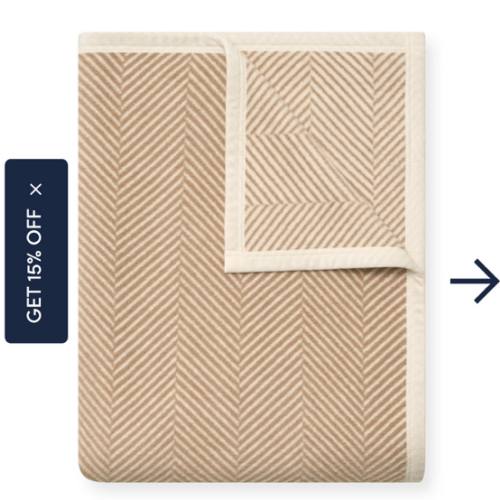 Harborview Herringbone Tan Blanket
