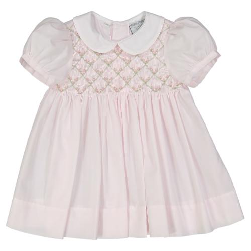 Smocked Pink & Blue Dress for Baby Girl and Toddler I Feltman Brothers