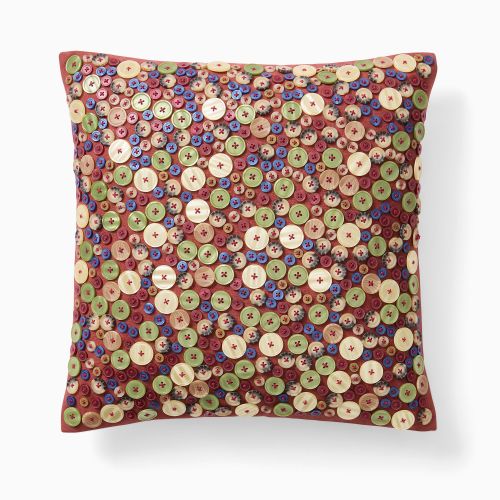 Emma Chamberlain Embellished Button Pillow Cover