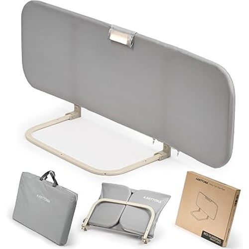 Toddler Bed Rail with Night Light - Foldable Bed Side Rails - Fits for Most Beds: Bed Rails for Full Size Bed, Queen Size Rails, Twin Rails - Portable Fence for Baby - 48 inch