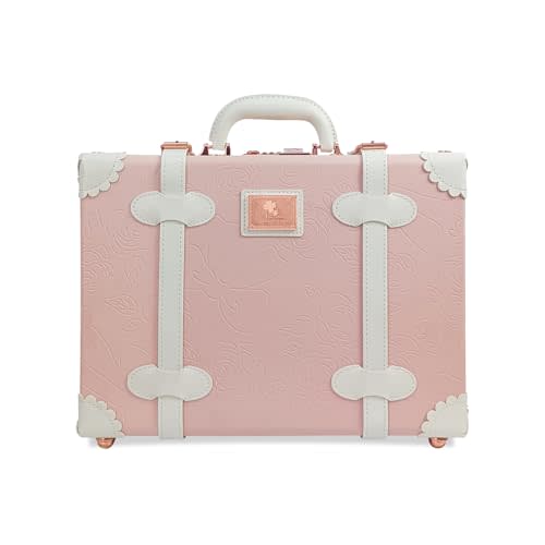 Unitravel Baby Keepsake Case, 16" Handmade Memory Storage Box, Newborn Keepsake Box, Vintage Suitcase for Baby Shower, Baptism, Naming Ceremony or Birthday (Pink)