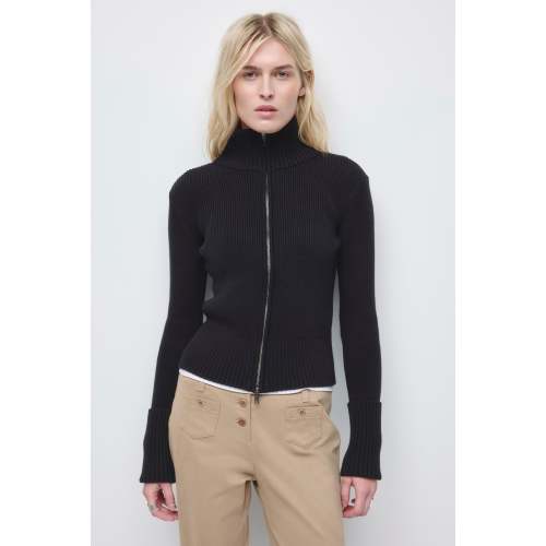 Women's Elara Zip-up Sweater in Black