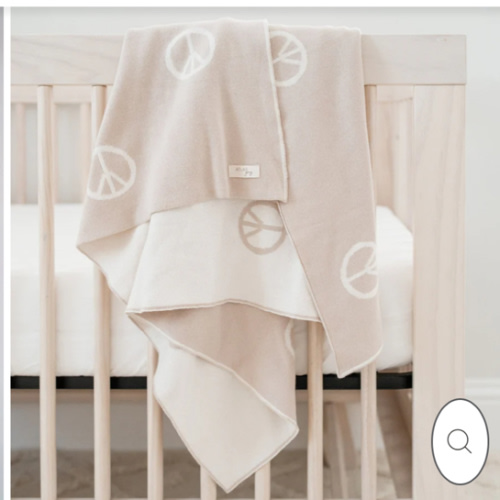 Peace Knit Stroller Blanket