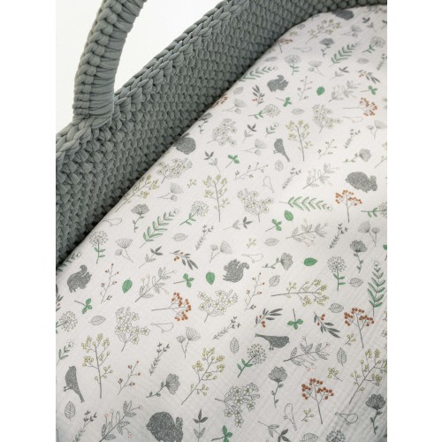 100% Muslin Cotton Fitted Sheets for Anzy Home Moses Baskets