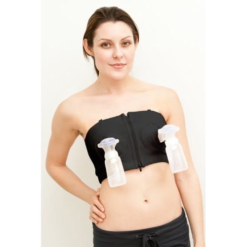 Simple Wishes D Lite Hands Free Breastpump Bra - Black - XS-L
