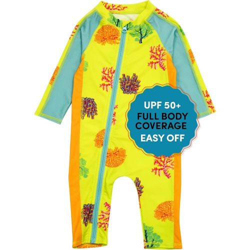 SwimZip Girls' Long-Sleeve UPF 50+ Swimsuit for Baby, Toddler, & Little Girls