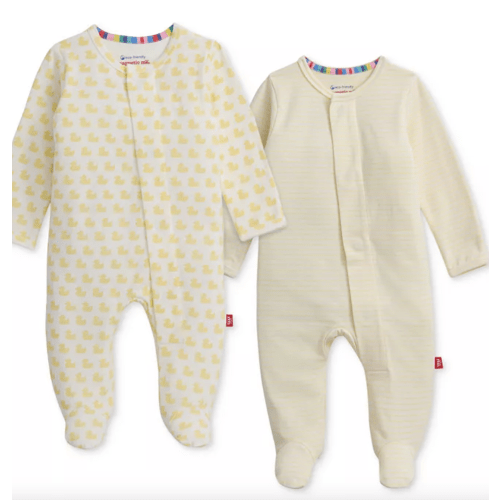 Baby Cotton Footed Coveralls, 2 Pack
