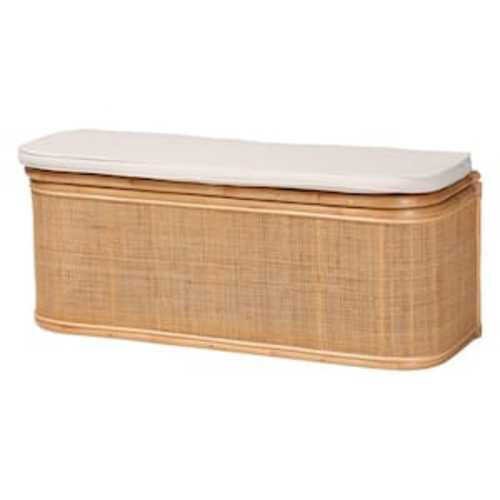 Ishana Natural Rattan Storage Bench 47.2 in.