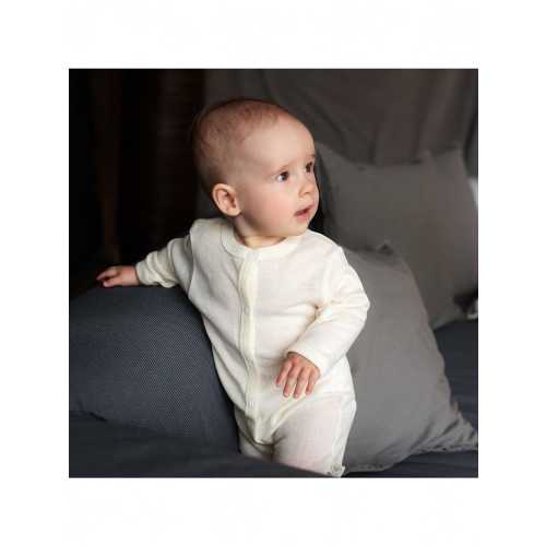 Soft Merino Wool Jumpsuit - Natural Merino Overall - Organic Merino Baby Romper - Thin Wool Bodysuit - Knitted Wool Unisex Baby Onesies