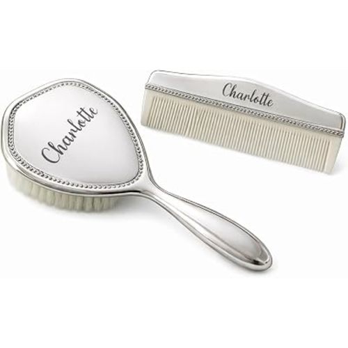 Custom Silver Baby Brush Set – First Birthday Heirloom Gift