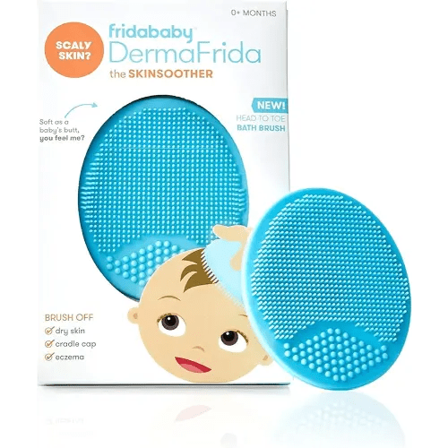 Frida Baby DermaFrida The SkinSoother Baby Bath Brush| Cradle Cap Brush for Babies, Baby Essential for Dry Skin, Cradle Cap Treatment and Eczema, 2 Pack
