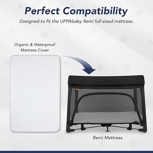 Mattress Cover for UPPAbaby Bassinet Remi playard Bassinet Mattress, Soft and Comfortable, Secure Attachment, Machine Washable, Waterproof/Washable Mattress Cover