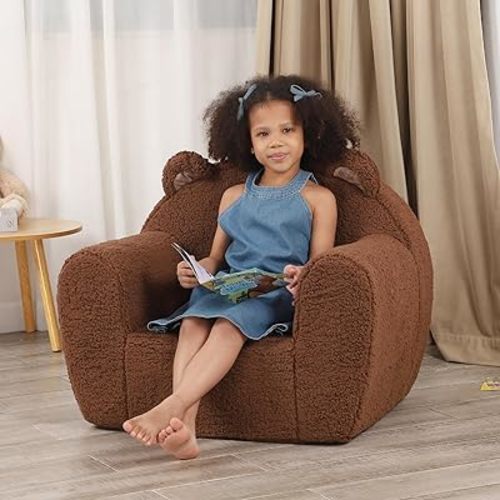 Comfy Toddler Chair, Snuggly Kids Armchair, Brown Bigger Teddy Bear