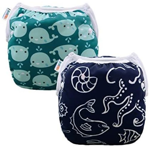 ALVABABY Swim Diapers 2pcs Reusable & Adjustable Baby Shower Gifts 0-2 Years SW18-21 - 01