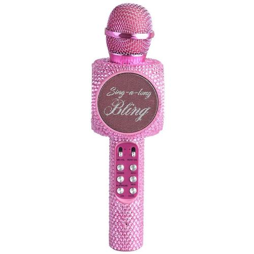 Wireless Express Sing-Along Bling Pink Bluetooth Karaoke Microphone