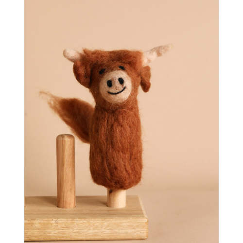 Felt Finger Puppet: Highland Cow