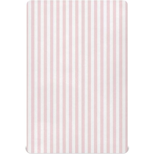 Pink stripe crib sheet