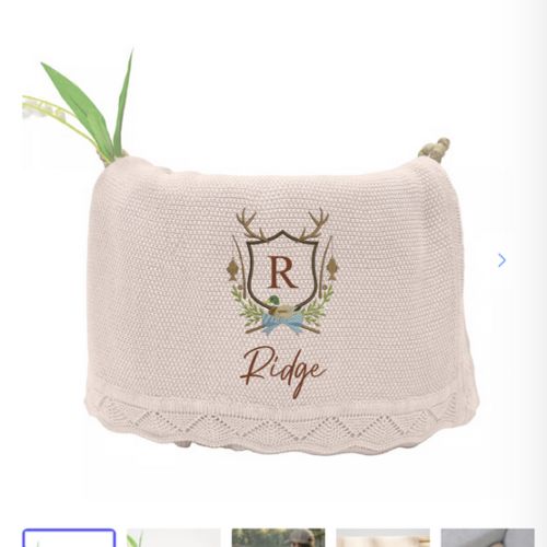 Embroidery Mallard Duck Crest Baby Blanket