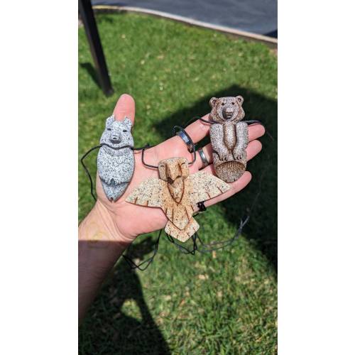 Brother Bear Totem Pendant Necklace Prop Replica Animal Spirit Totem Bear of Love, wolf of wisdom and eagle of guidance
