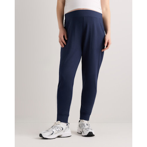 SuperSoft Fleece Maternity Joggers in Navy