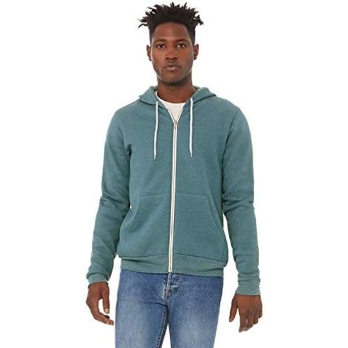 Bella & Canvas Men's 3739 Unisex Poly-Cotton Fleece Full-Zip Hoodie