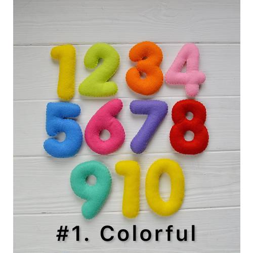 Colorful Felt numbers - felt numbers - felt numbers 1-10 - educational game - preschool - handmade numbers - stuffed numbers - soft numbers