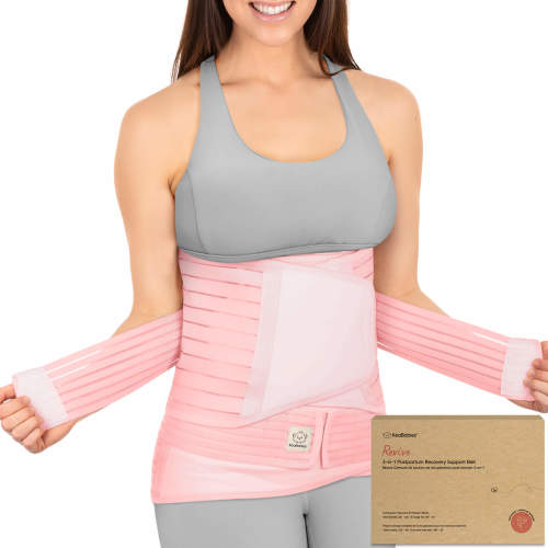 Revive 3-in-1 Postpartum Recovery Support Belt - Blush Pink / M/L