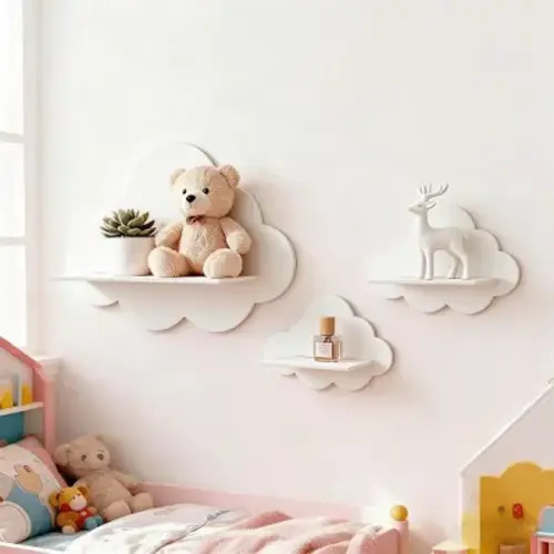 1/2/3pcs Children's Room Cloud Shaped Shelves, Creative Wooden Craft Cloud Decor Wall Mounted Storage Racks I discovered amazing products on SHEIN.com, come check them out! https://api-shein.shein.com/h5/sharejump/appjump?link=RYOUU2WJO2H_8&localcountry=U
