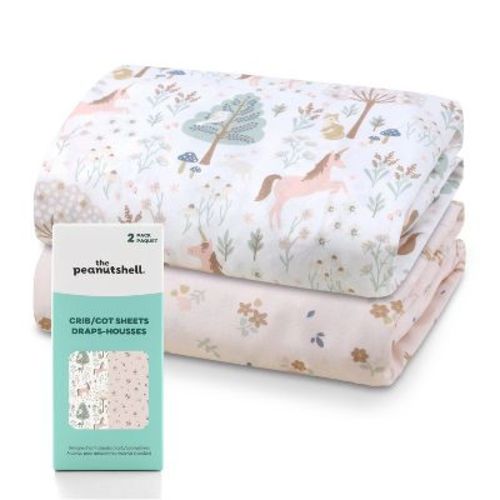 The Peanutshell Baby Crib Sheets, Fitted Crib Sheet, 28" x 52", 2 Pack