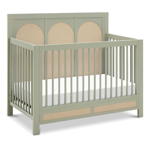 Namesake Eloise 4-in-1 Convertible Crib in French Sage Performance Sand Eco-Weave, GREENGUARD Gold Certified