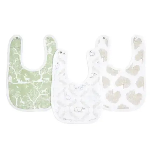Harmony Cotton Muslin Snap Bibs 3pk | aden + anais