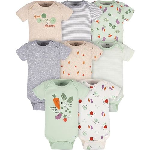 Gerber Baby Boys & Girls 8-Pack Short Sleeve Onesies Bodysuits