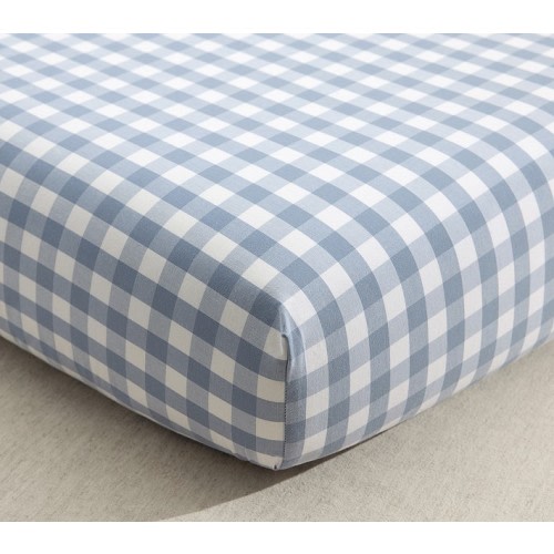 Gingham Organic Cotton Crib Fitted Sheet