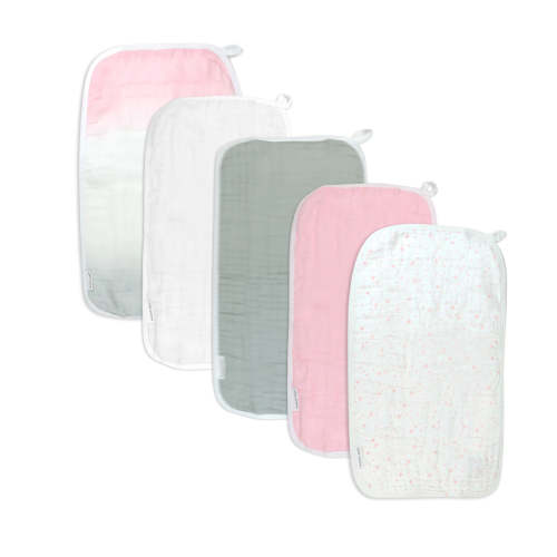 5-Pack Organic Cotton Multi-layer Woven Burp Cloths | Honest Baby Clothing
