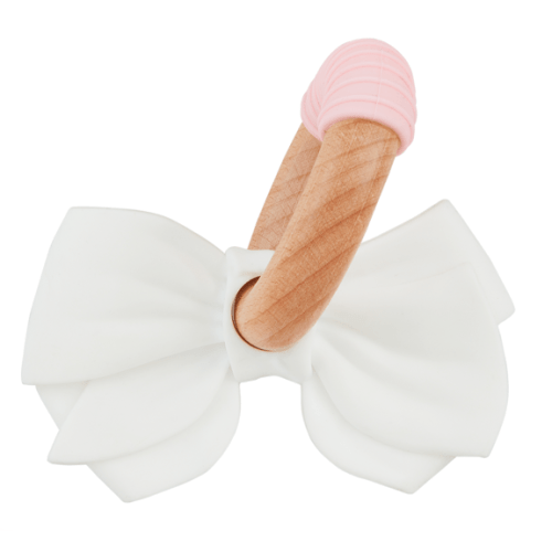 White Bow Silicone Teether