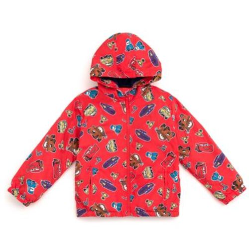Disney Cars Toddler Boys Zip Up Waterproof Hooded Rain Jacket Coat Red 4T