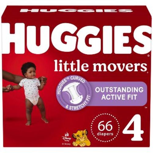 Huggies Little Movers Active Fit Diapers - Size 4 - 66ct