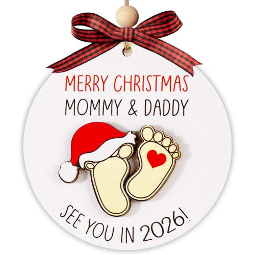 Baby First Christmas Ornament 2025, Expecting Baby Ornament 2026, New Mommy & Daddy Gift, Gifts for Expecting Parents Mom to be, New Baby Ornaments, Pregnancy Ornament for Mommy & Daddy to be