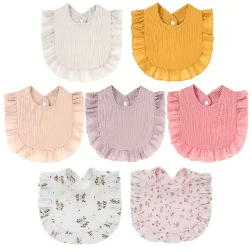 7 pack baby muslin bibs drool bandana soft adjustable baby - Temu