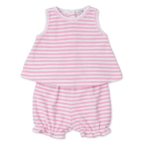 Cabana Terry Stripes Pink Sunsuit Set