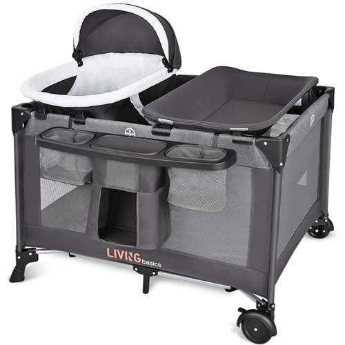 4 in 1 Baby Bassinet Bedside Sleeper, Foldable Travel Playard Portable Crib Baby Playpen with Removable Cradle and Changing Table, Pack and Play for Home Travel Outdoor - Walmart.ca