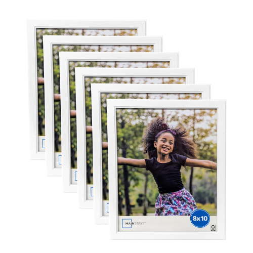 Mainstays 8" x 10" Step White Photo Frame - 6 PC Set
