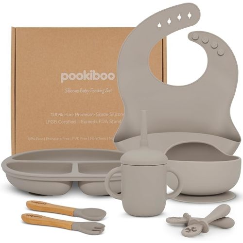 Silicone Baby Feeding Set - (BEIGE)