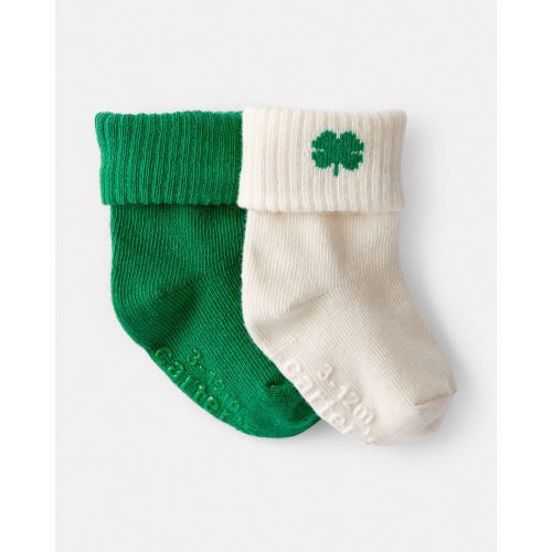 Baby 2-Pack St. Patrick's Day Shamrock Ankle Socks - Green/White | Carter's