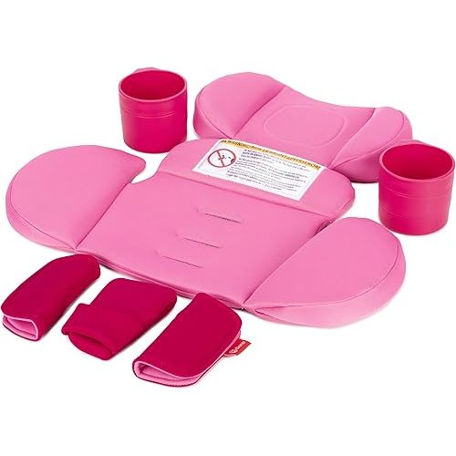 Diono Radian 3R Comfort Travel Kit, Infant Car Seat Accessory, Compatible with Radian 3R, 7-Piece Kit (2 Harness Pads, 1 Buckle Pad, Head Cushion, Seat Cushion, 2 Cupholders), Pink Cotton Candy