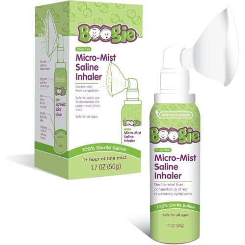 Amazon.com: Boogie Micro-Mist Saline Inhaler, Unscented - 1.7 oz | Baby Nose Congestion Relief, Nasal Spray for Kids, Pediatrician Recommended : Health & Household