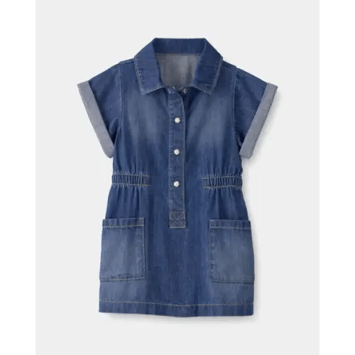 Baby Girl Denim Button-Up Dress - Dark Wash - OshKosh B'gosh | Carter's