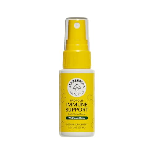Beekeeper's Naturals Propolis Throat Spray for Daily Immune Support, 1 oz | 95% Bee Propolis Extract, Natural Immune Support & Sore Throat Relief, Antioxidants, Keto, Paleo, Gluten-Free